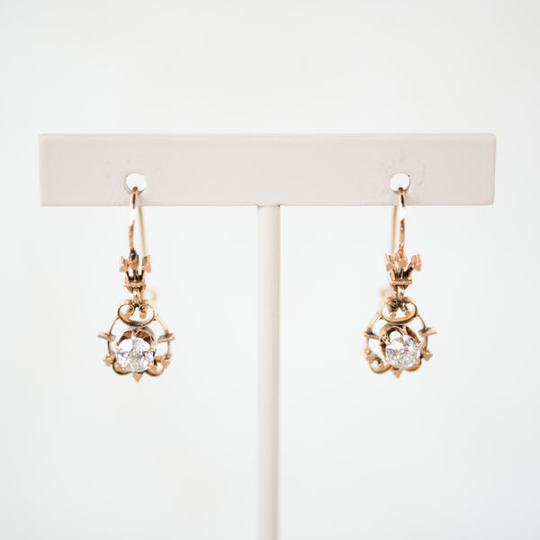 Victorian Diamond Dangle Earrings
