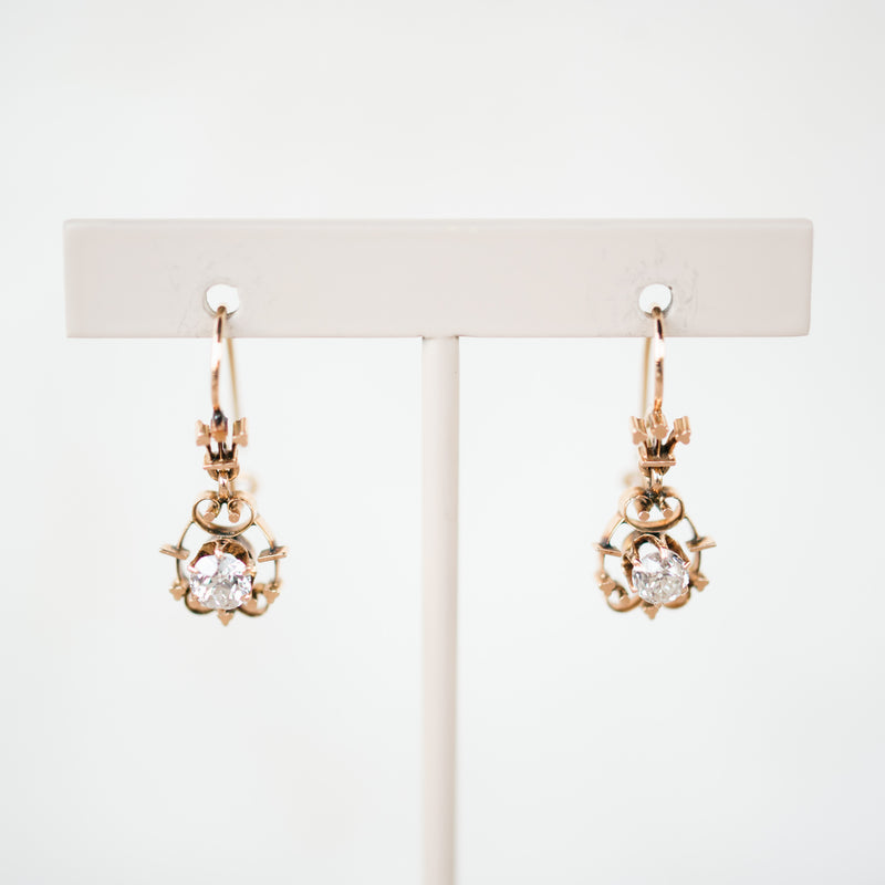 Victorian Diamond Dangle Earrings