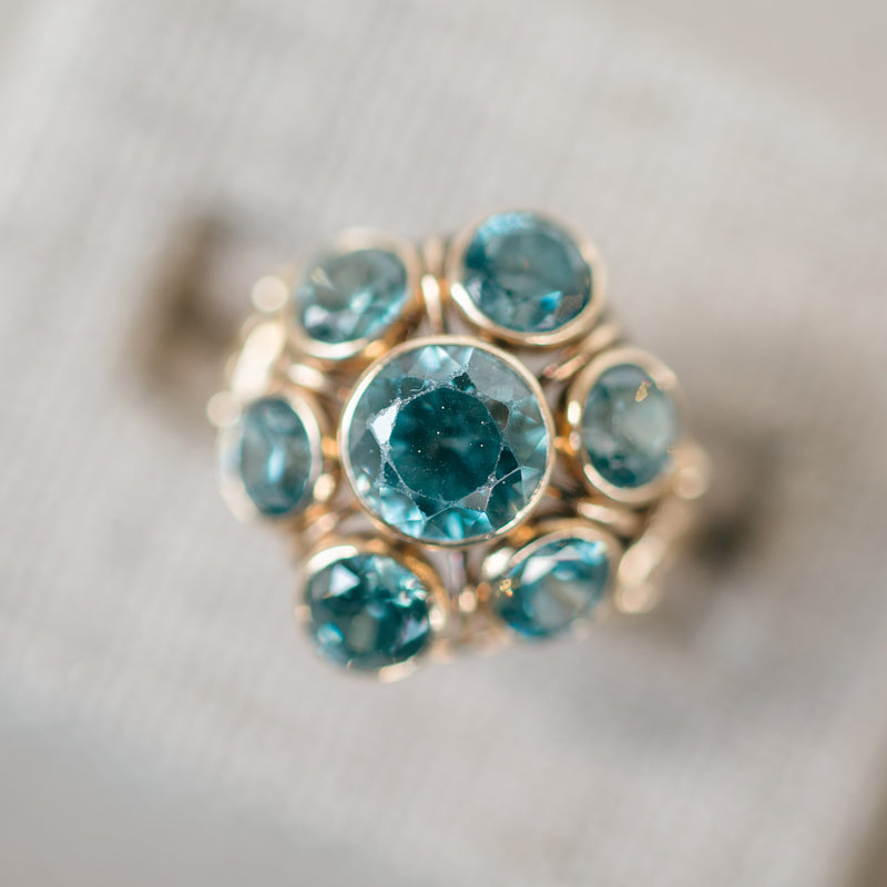 Blue Zircon Bezel Ring