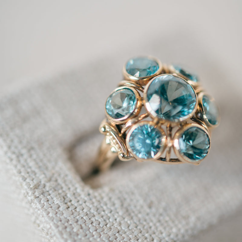 Blue Zircon Bezel Ring