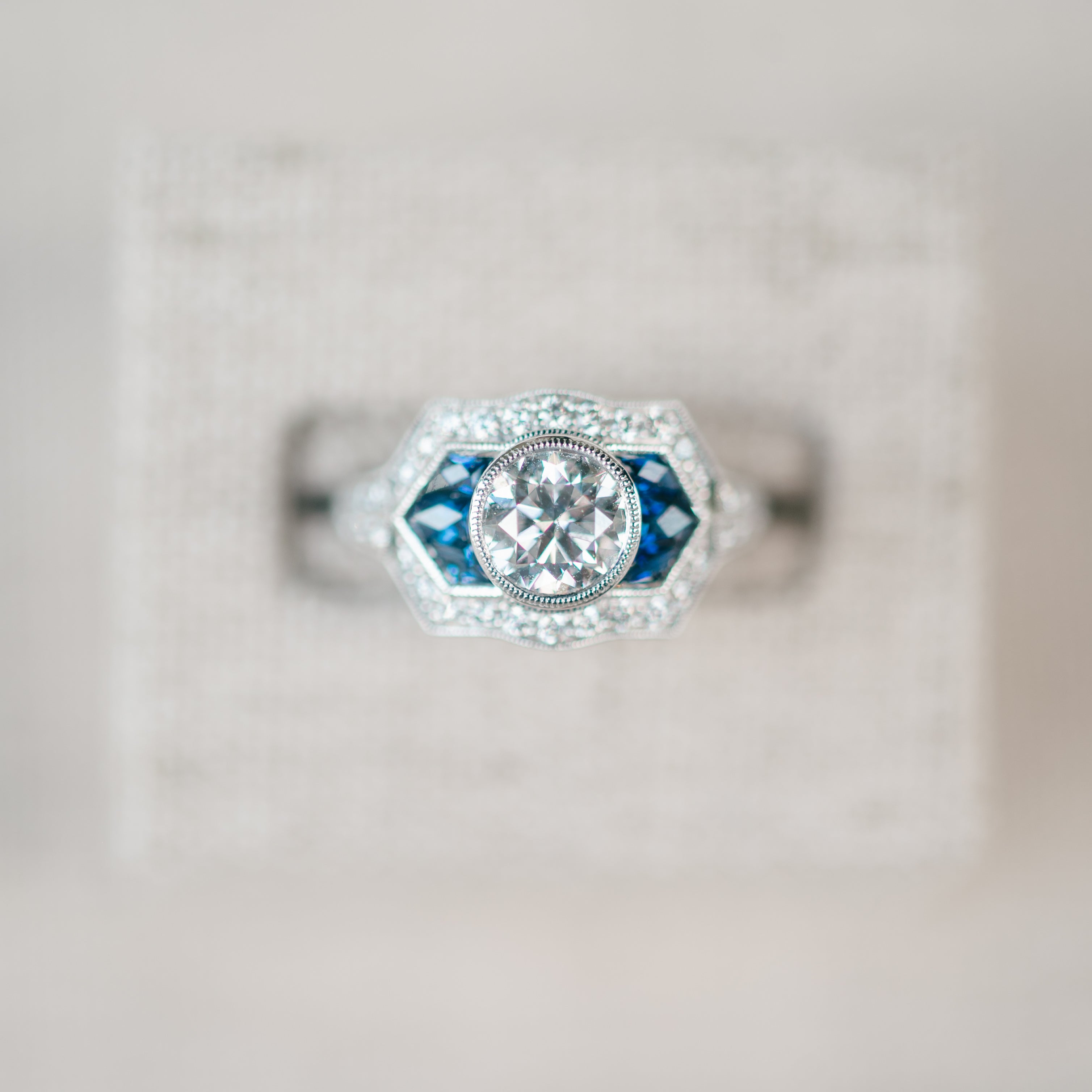 Diamond and Sapphire Accented Ring