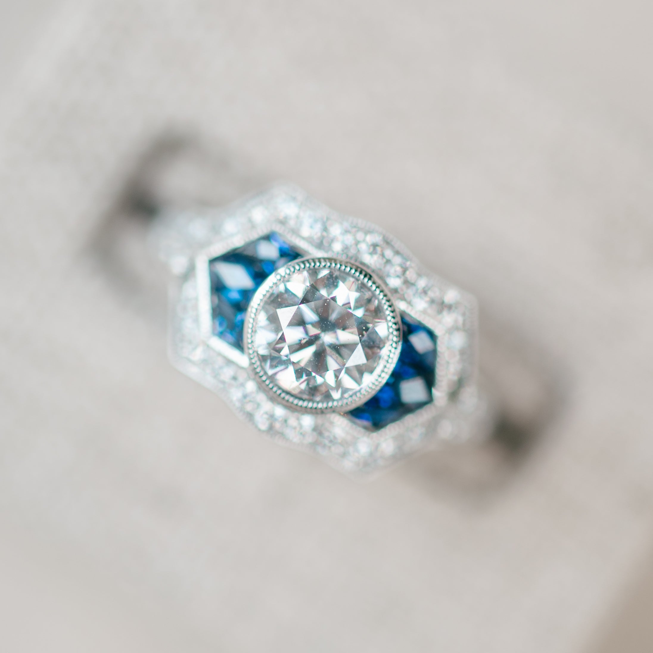 Diamond and Sapphire Accented Ring