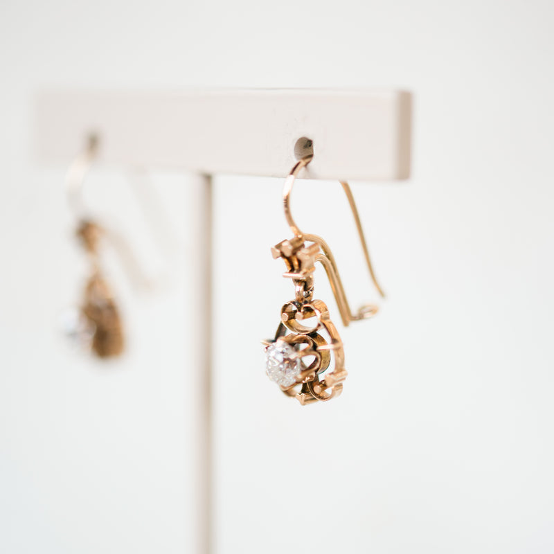 Victorian Diamond Dangle Earrings