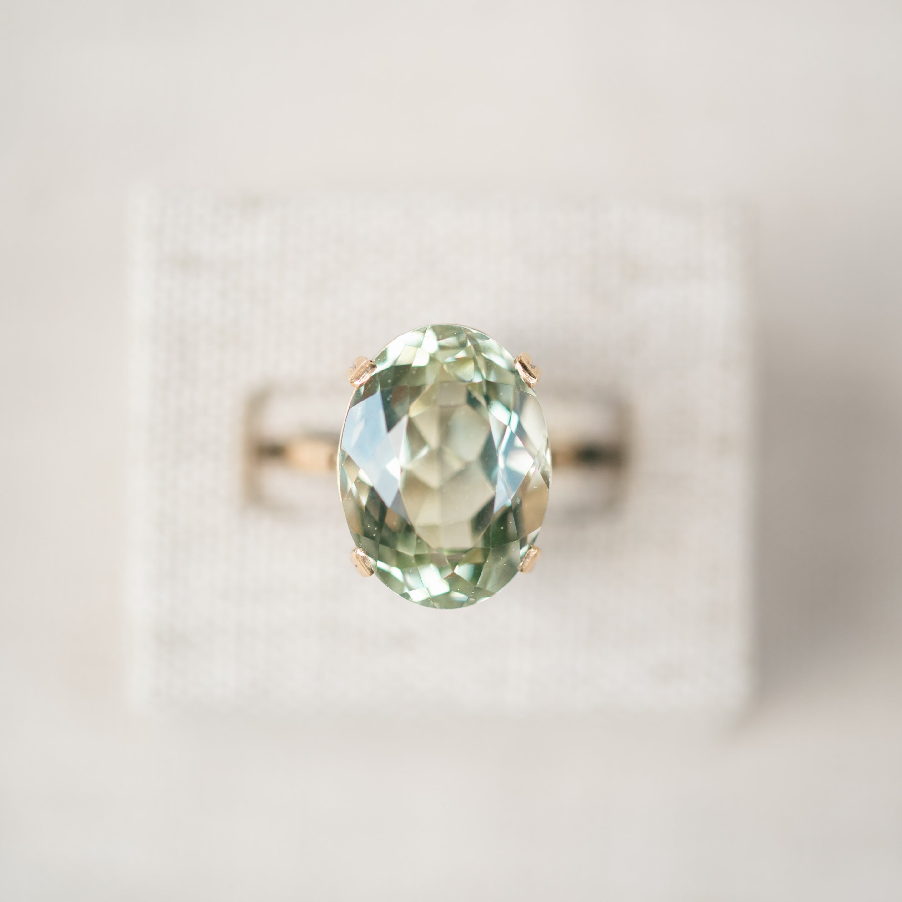Victorian Oval Green Quartz Ring