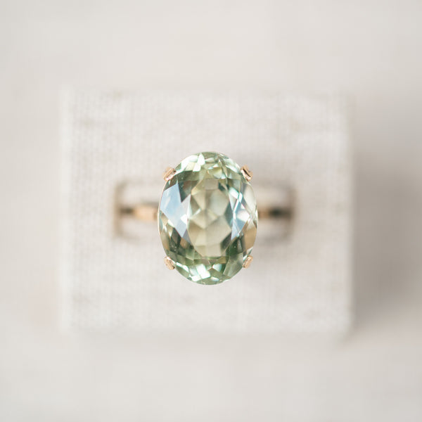 Victorian Oval Green Quartz Ring