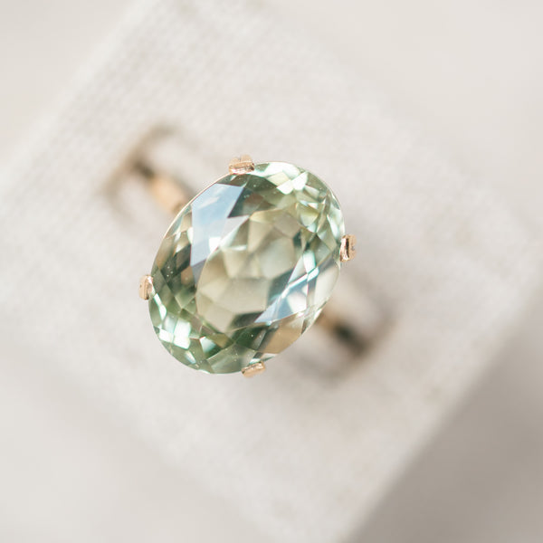 Victorian Oval Green Quartz Ring
