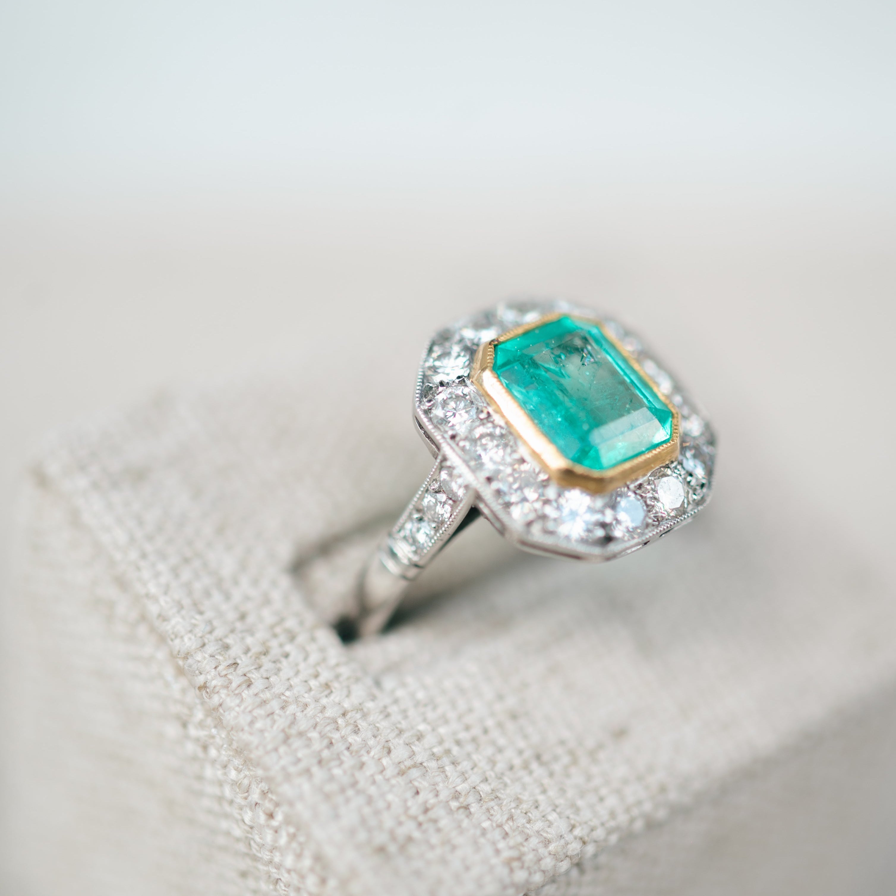 emerald and diamond ring