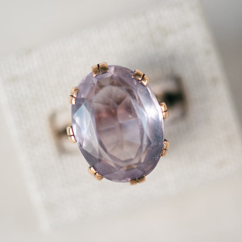 Victorian Rose Gold Amethyst Ring