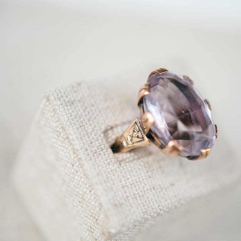 Victorian Rose Gold Amethyst Ring