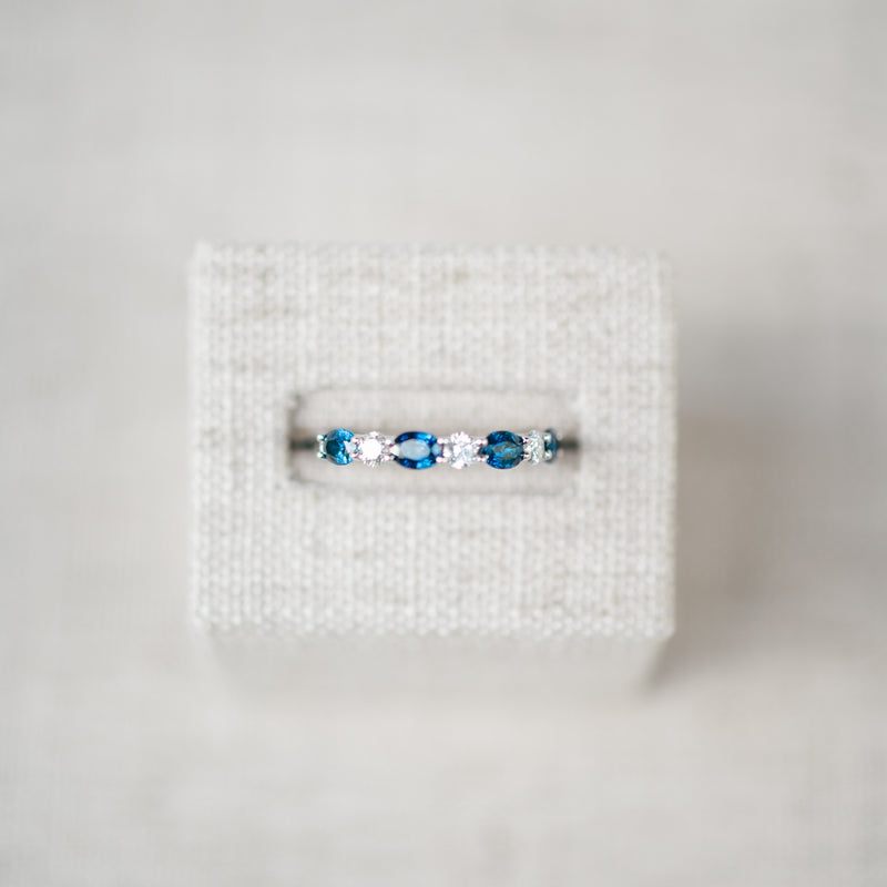 oval sapphire and diamond band