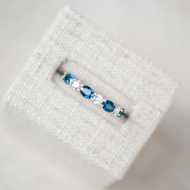 oval sapphire and diamond band