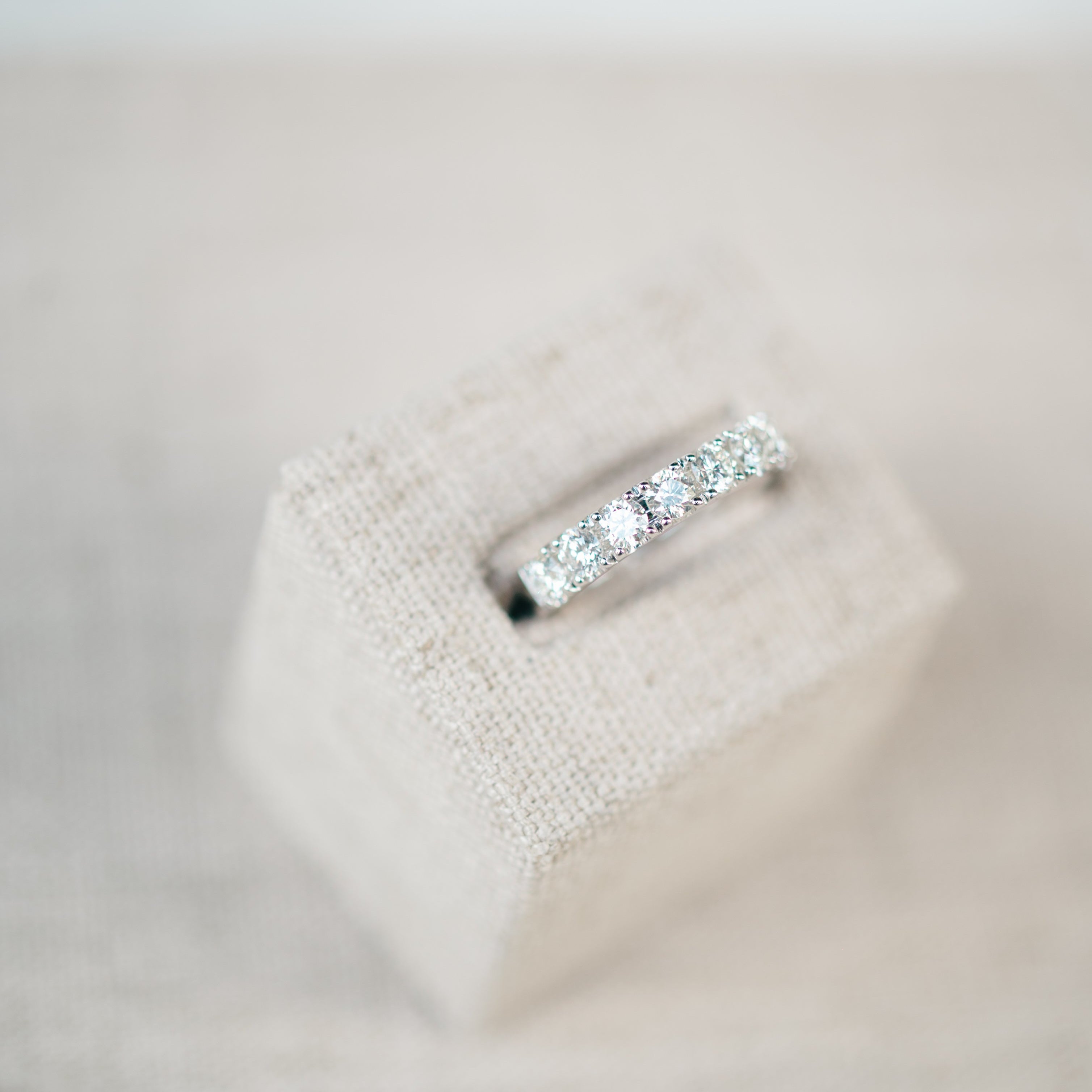 Weatherly half eternity band, white gold