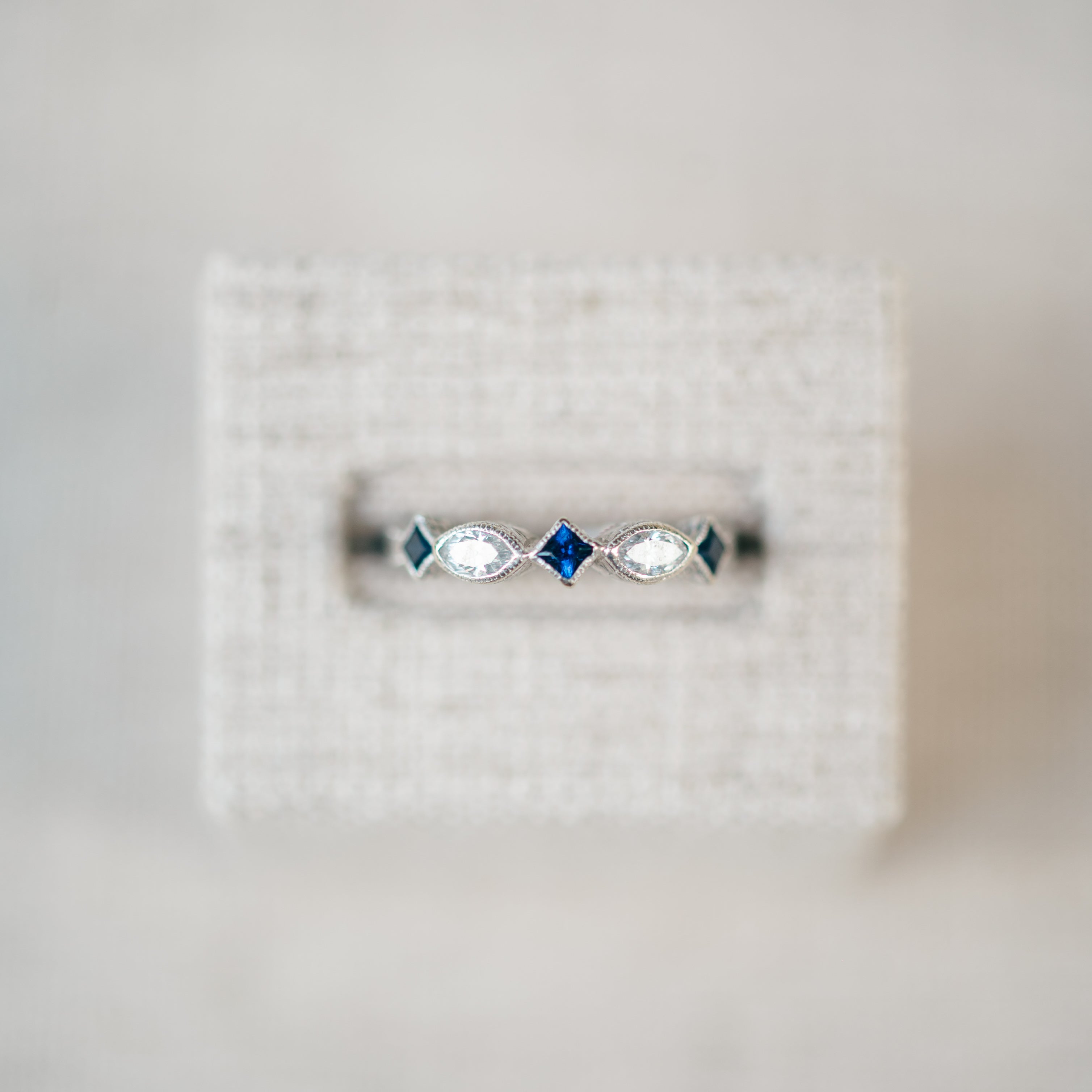 Diamond Marquise and Sapphire Band