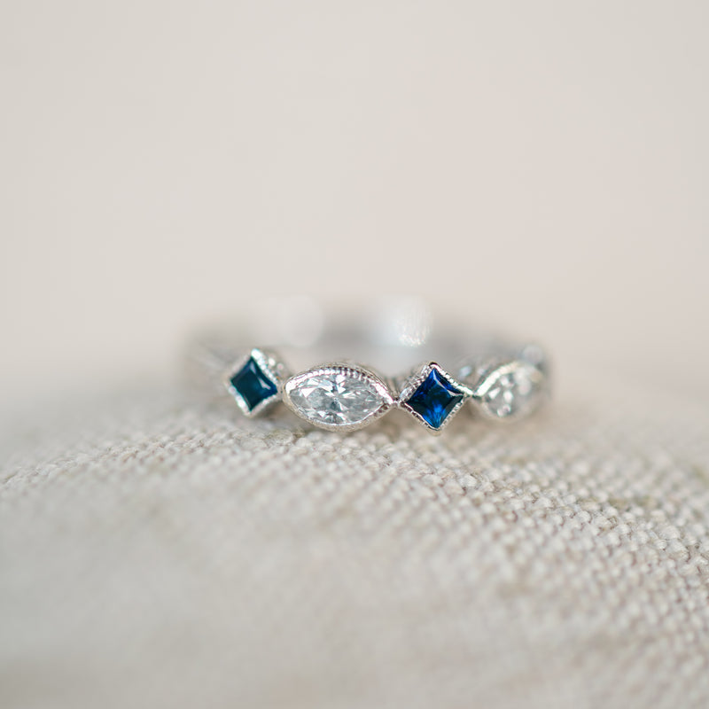 Diamond Marquee and Sapphire Band