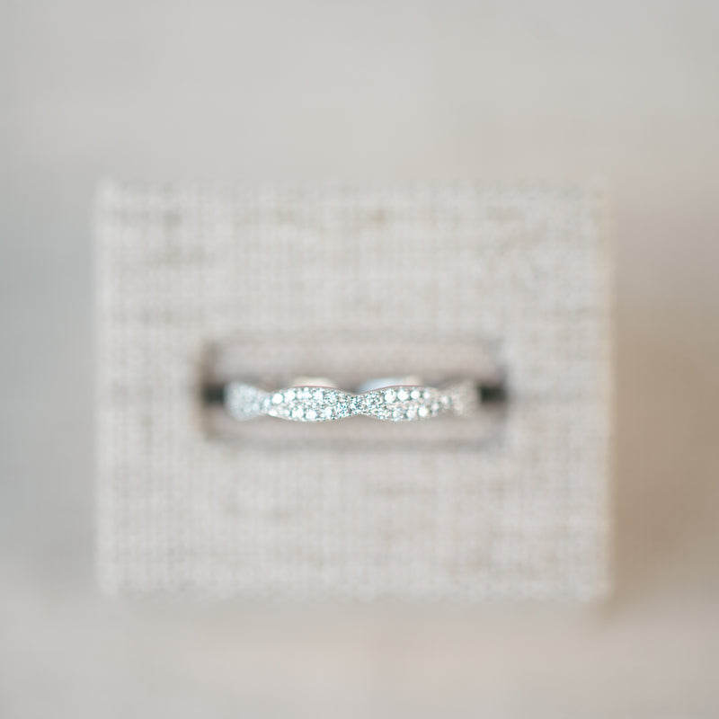 White Gold Diamond Twist Band