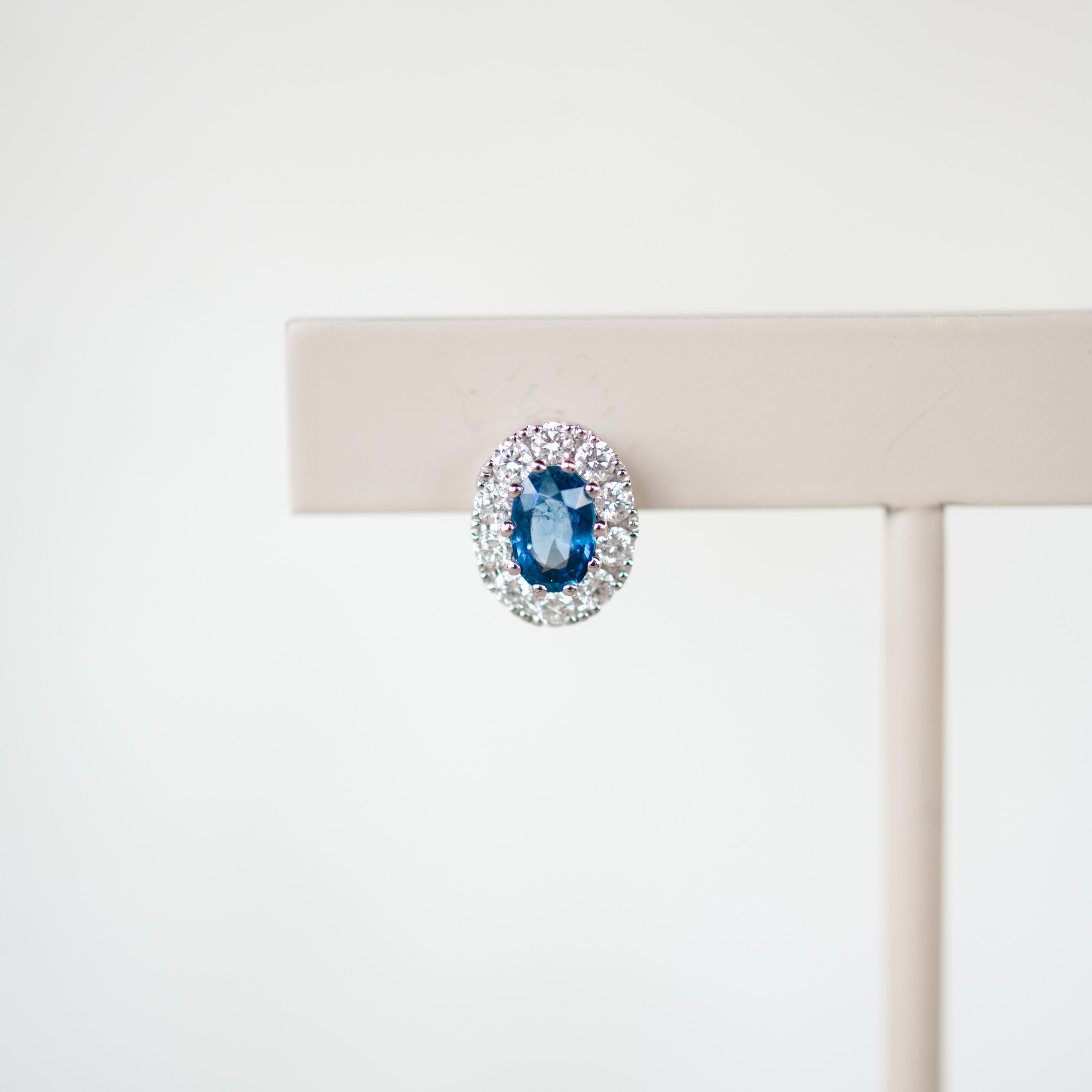 Sapphire and Diamond Halo Earrings
