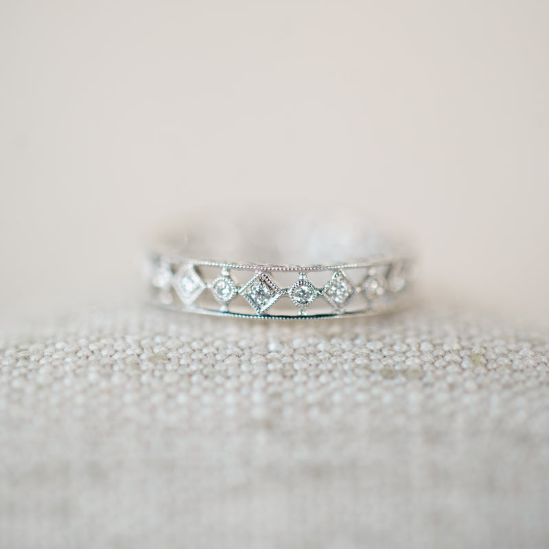 Diamond Engraved Eternity Band