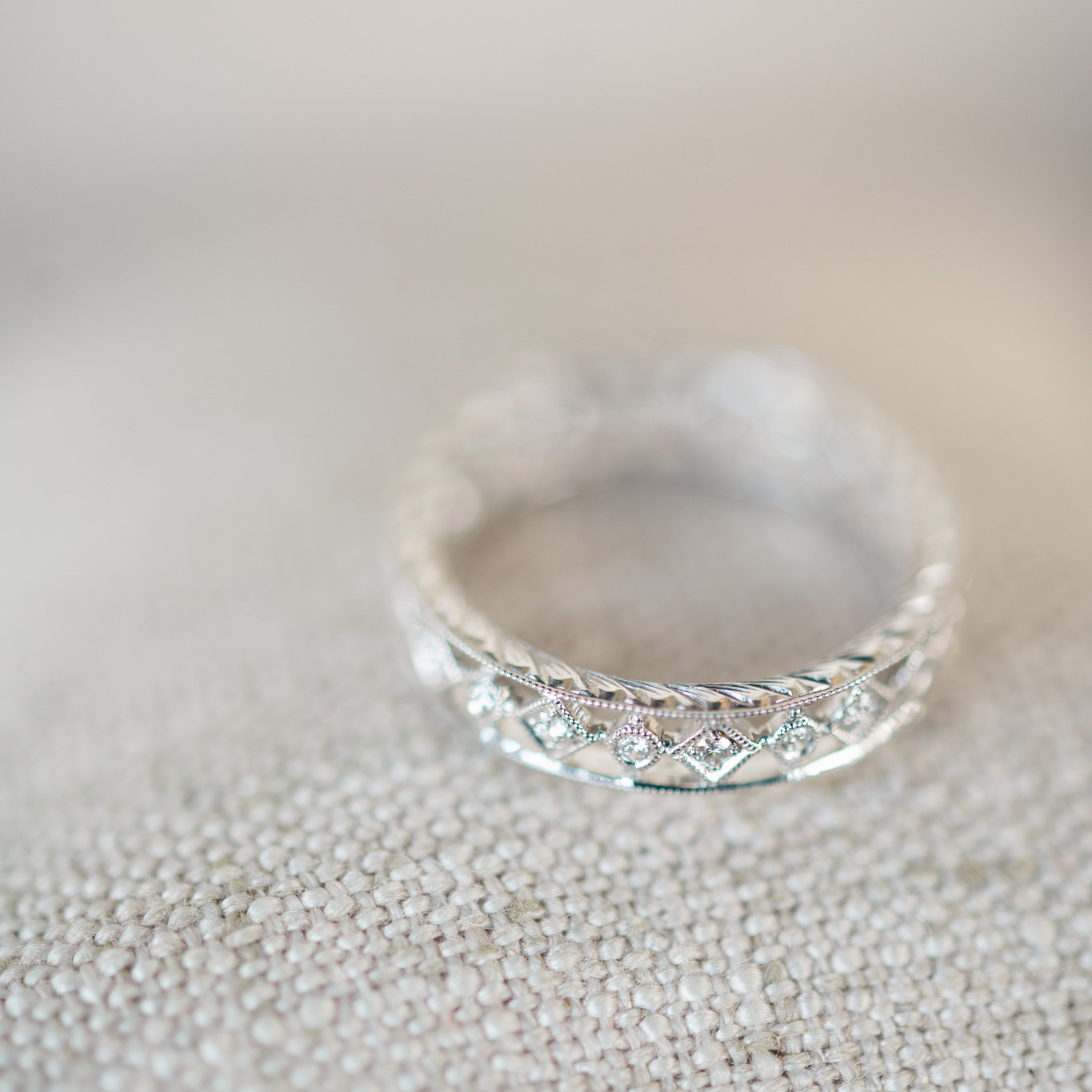 Diamond Engraved Eternity Band