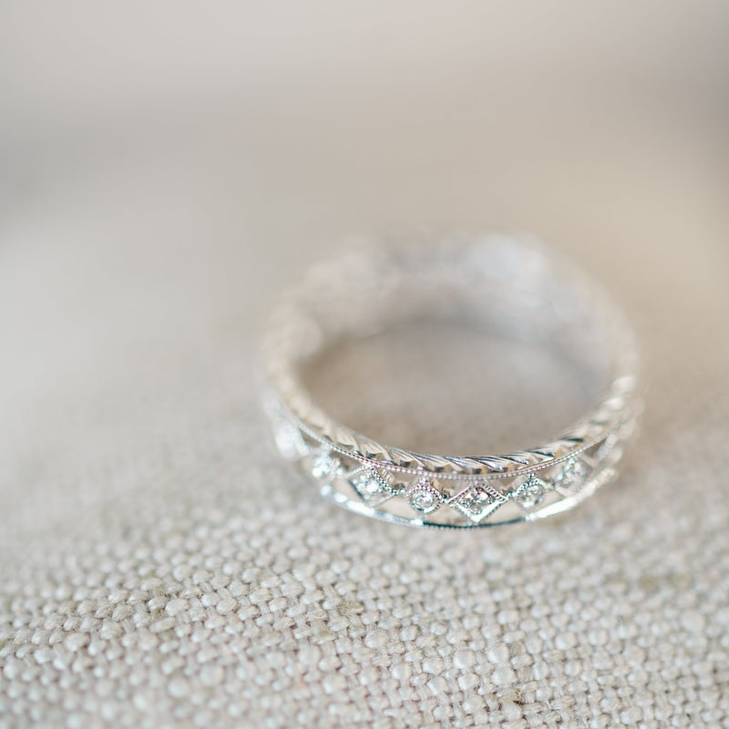 Diamond Engraved Eternity Band
