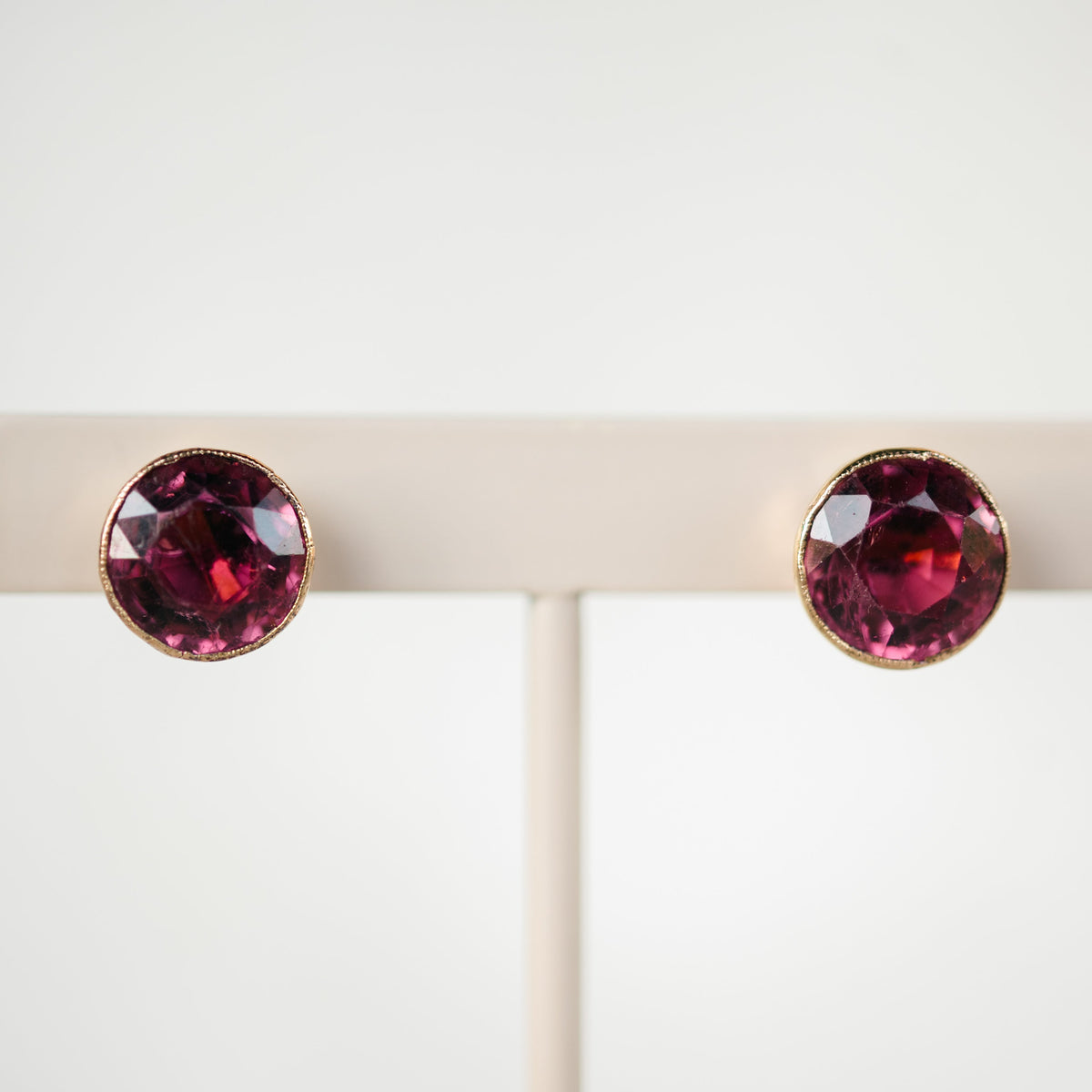 Pink Tourmaline Vintage Studs