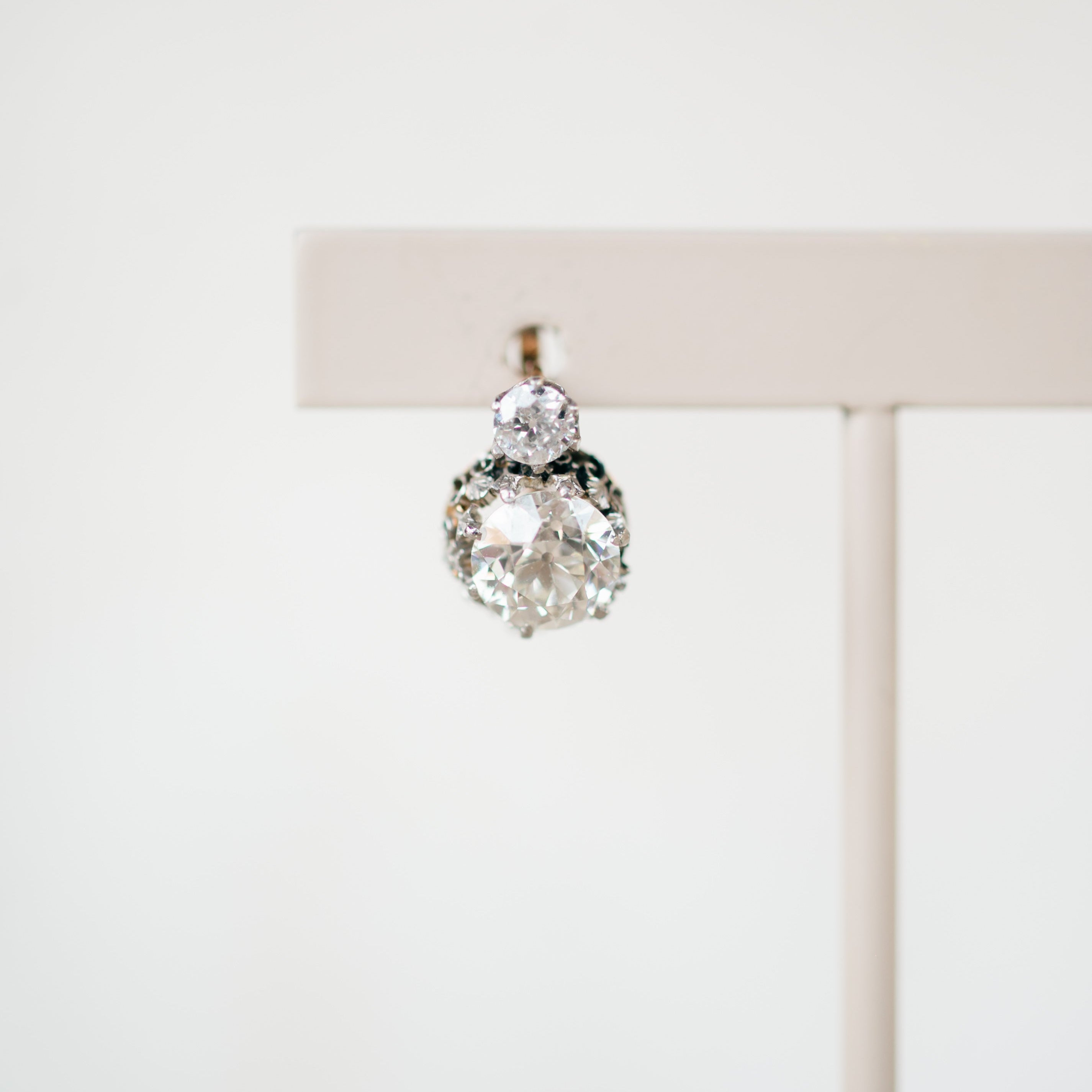 Antique diamond dormeuse earrings