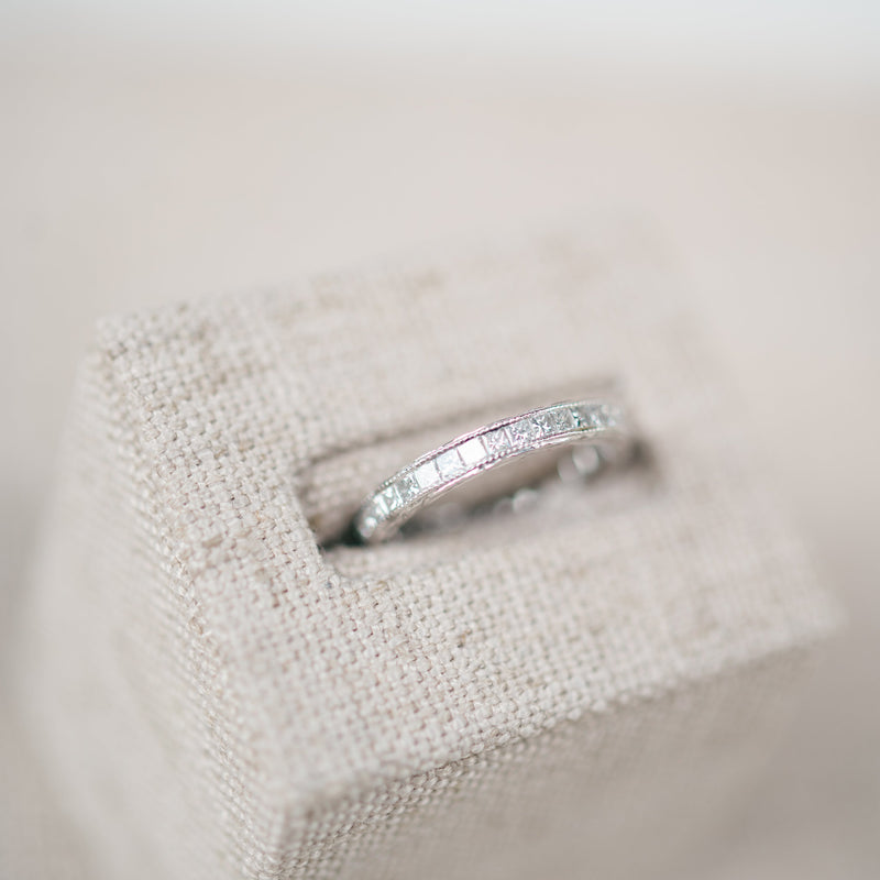 Platinum Princess Cut Diamond Eternity Band