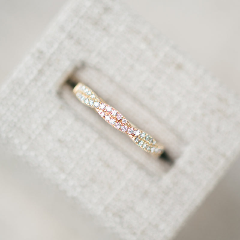Yellow Gold Diamond Twist Half Eternity Band