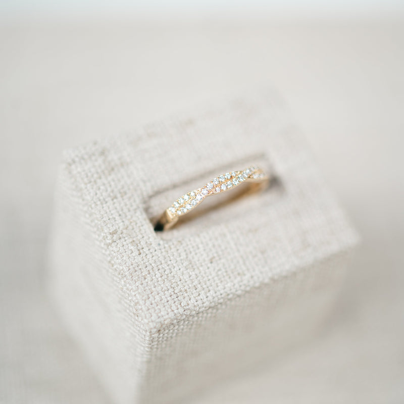 Yellow Gold Diamond Twist Half Eternity Band