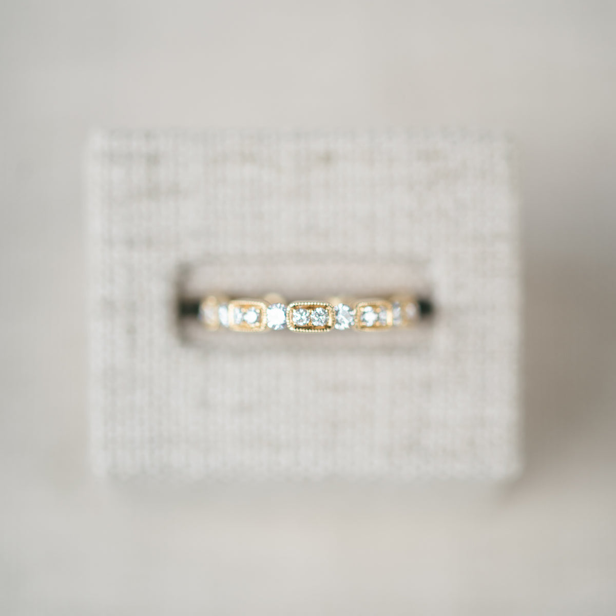 Vintage Inspired Yellow Gold Diamond Band
