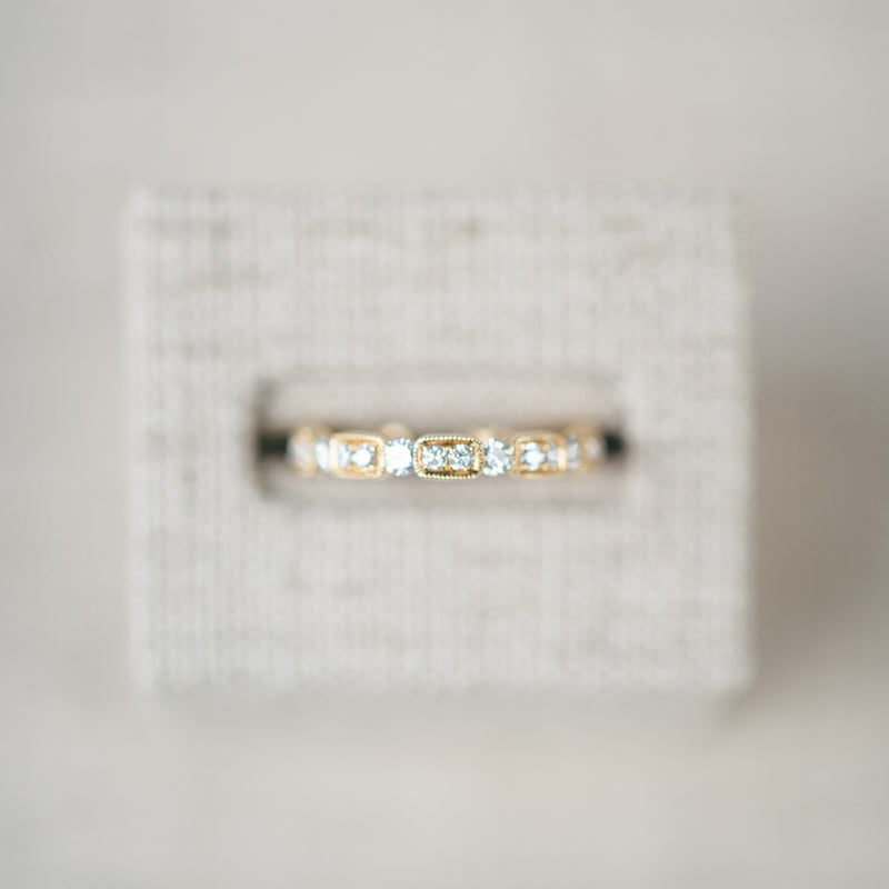 Vintage Inspired Yellow Gold Diamond Band