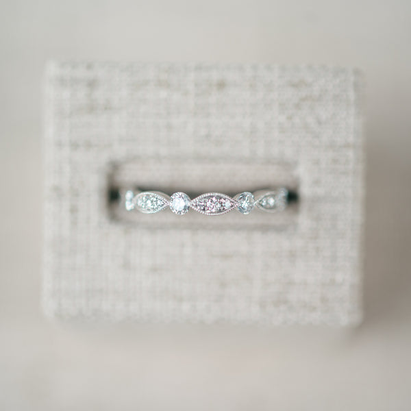 Navette and Round Diamond Band