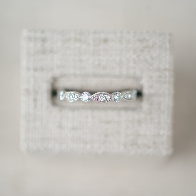 Navette and Round Diamond Band