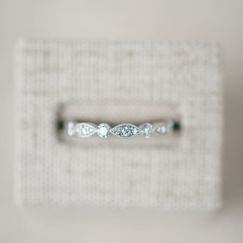 Navette and Round Diamond Band