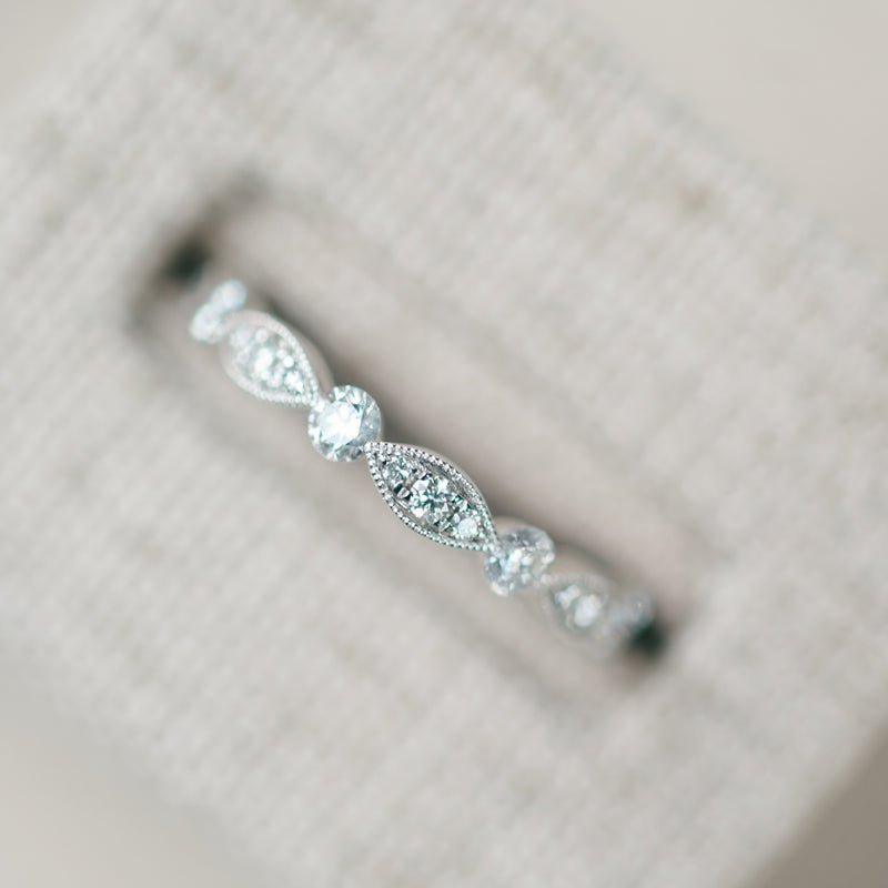 Navette and Round Diamond Band