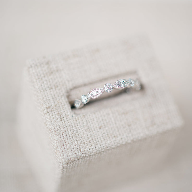Navette and Round Diamond Band