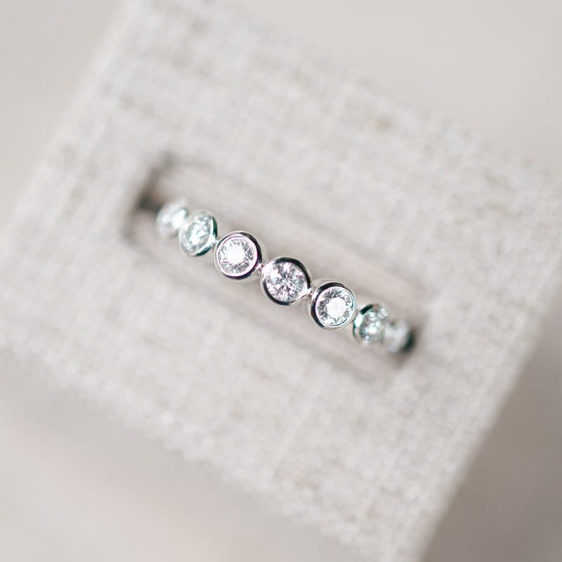 White Gold Diamond Bezel Set Band