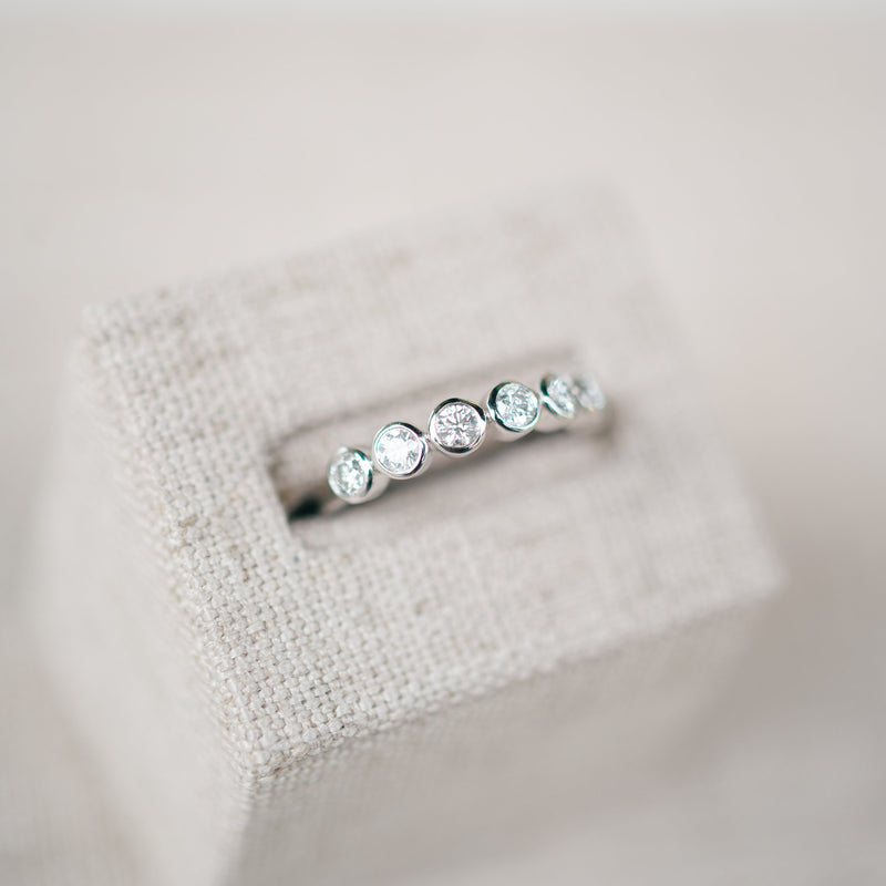White Gold Diamond Bezel Set Band