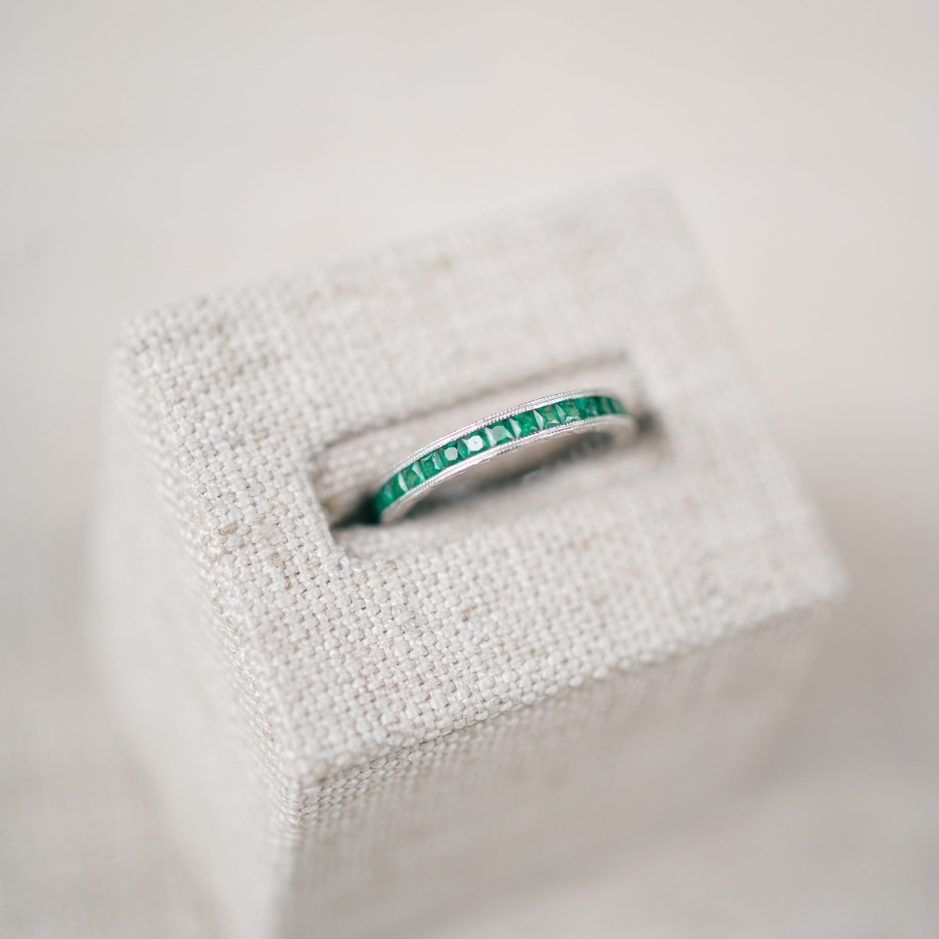 French Cut Tsavorite Eternity Band