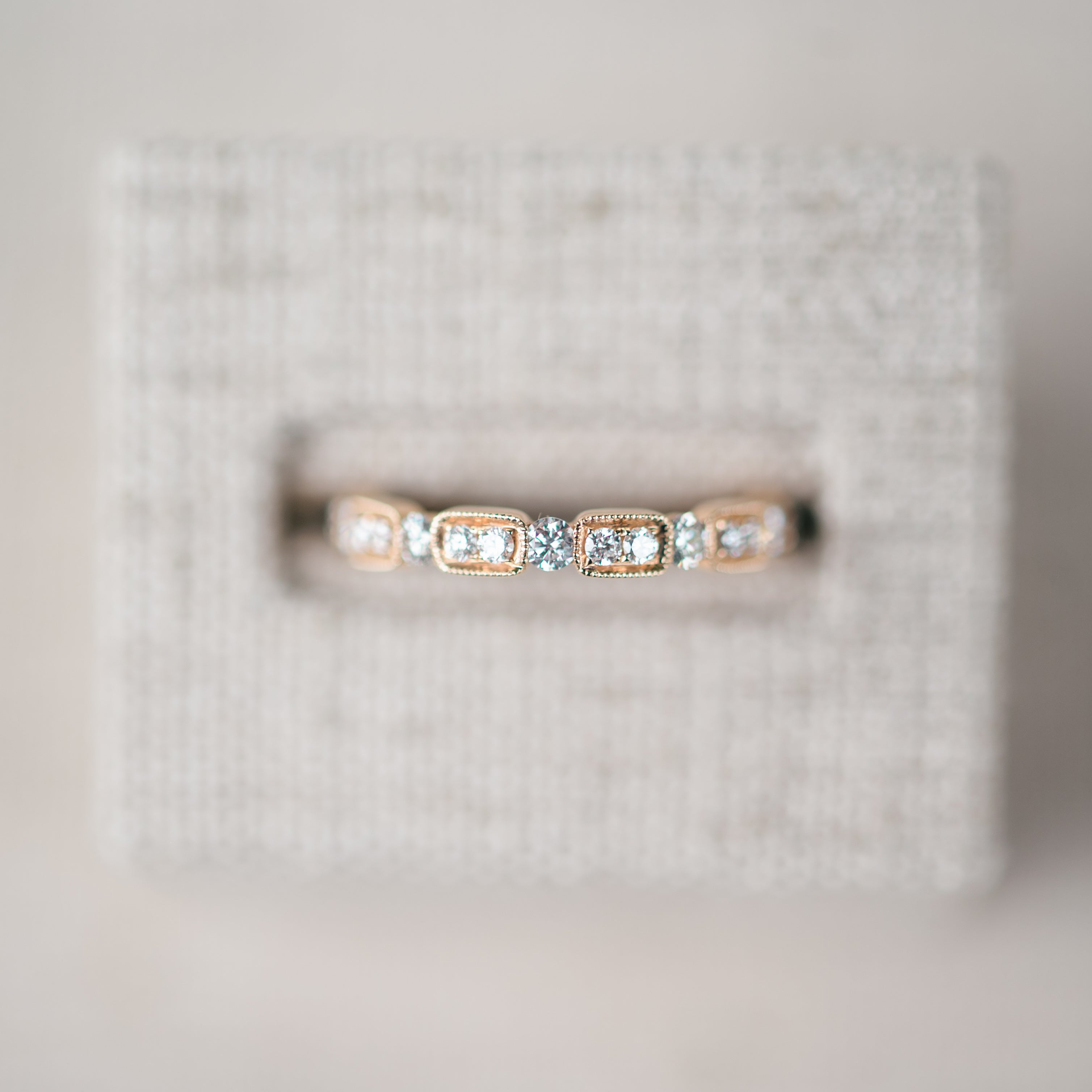Vintage Inspired Rose Gold Diamond Band