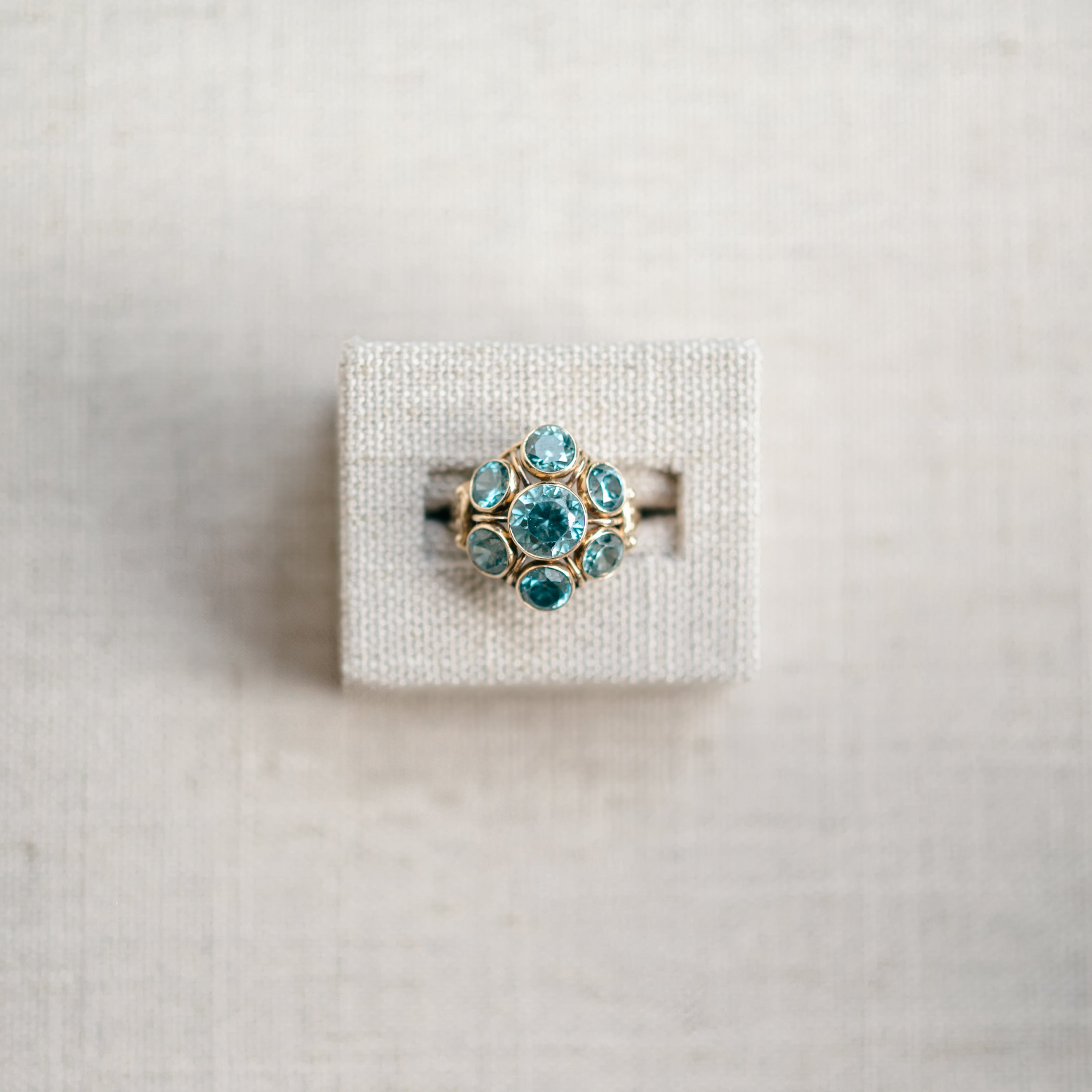 Blue Zircon Bezel Ring