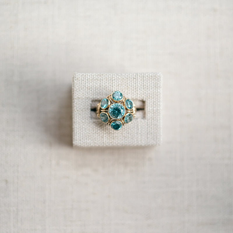 Blue Zircon Bezel Ring