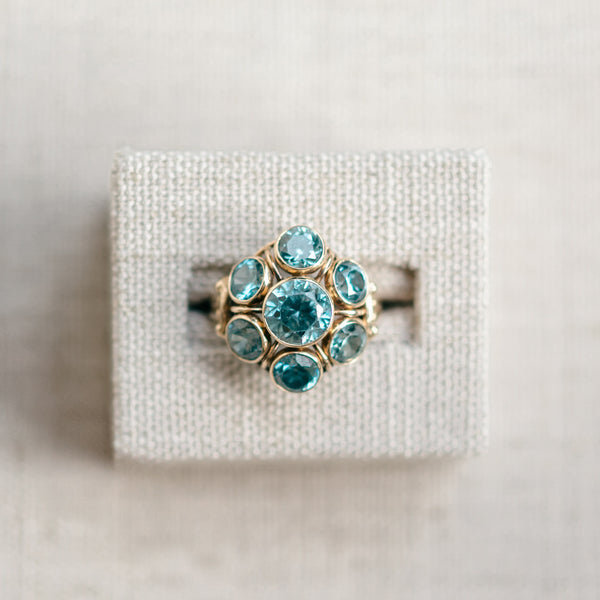 Blue Zircon Bezel Ring