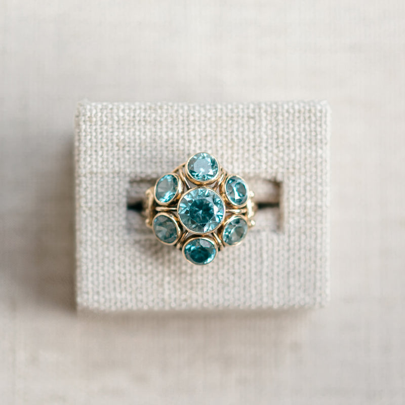 Blue Zircon Bezel Ring