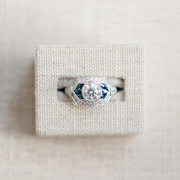Diamond and Sapphire Accented Ring