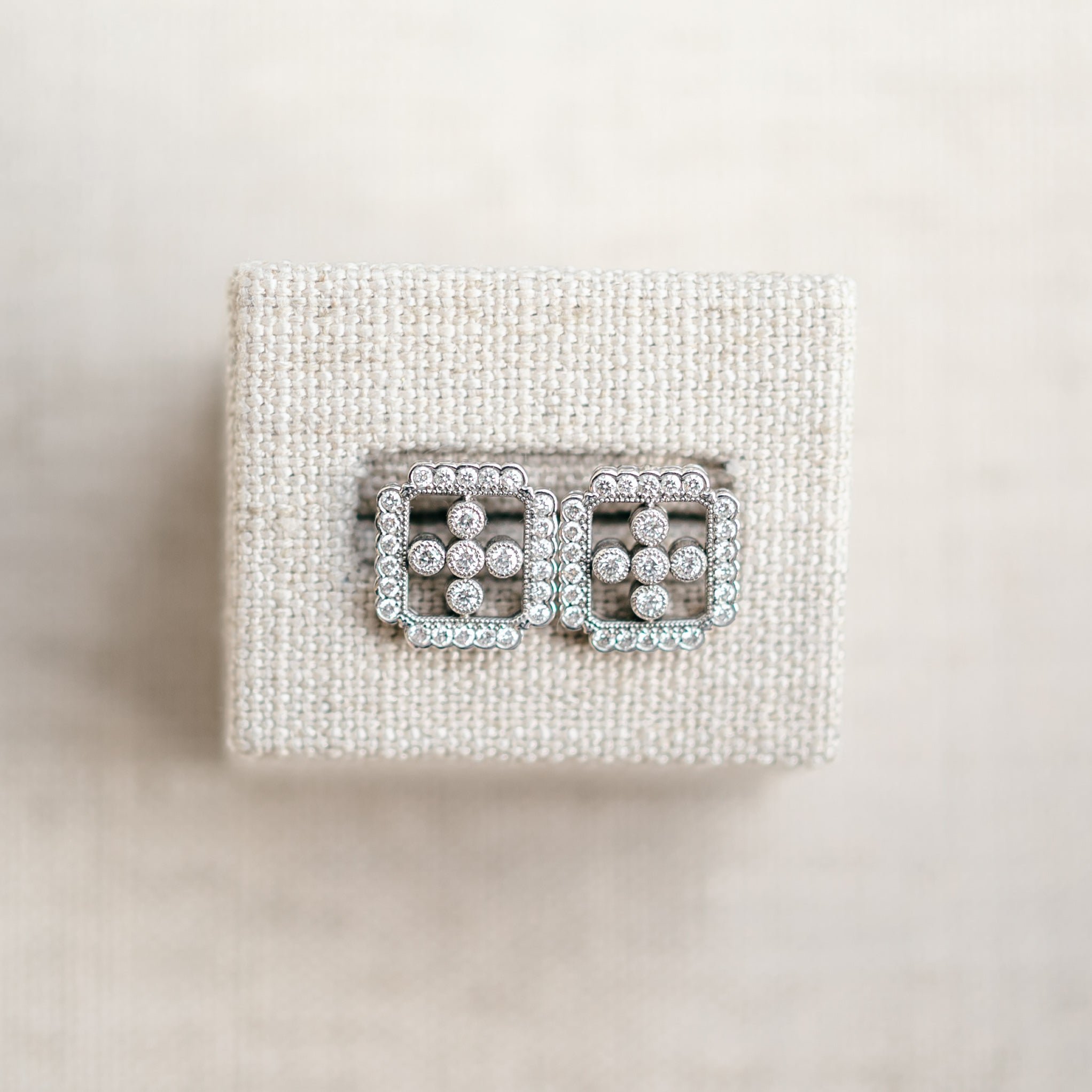 Vintage Inspired Diamond Earrings