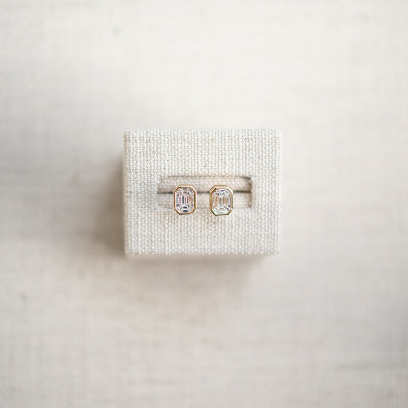 Diamond Mosiac Bezel Studs