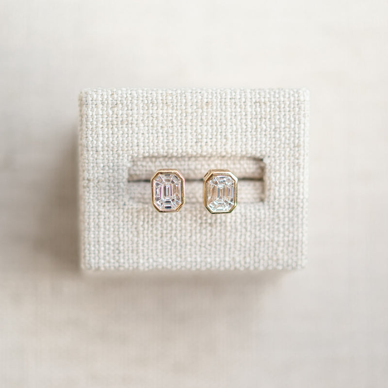 Diamond Mosiac Bezel Studs