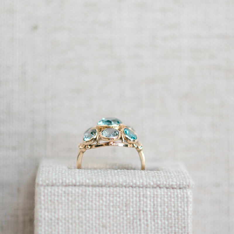 Blue Zircon Bezel Ring