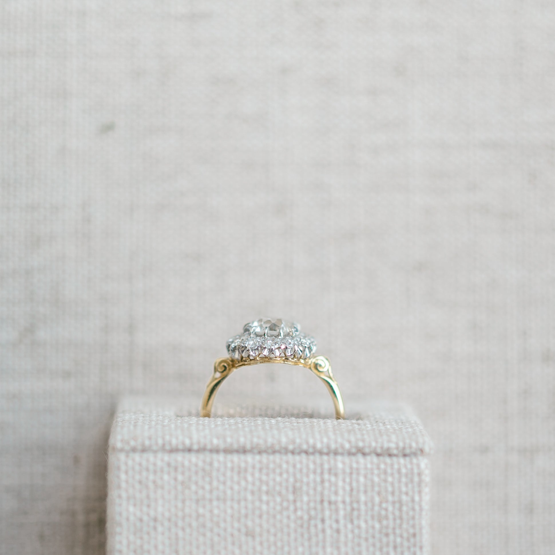 Victorian diamond halo ring