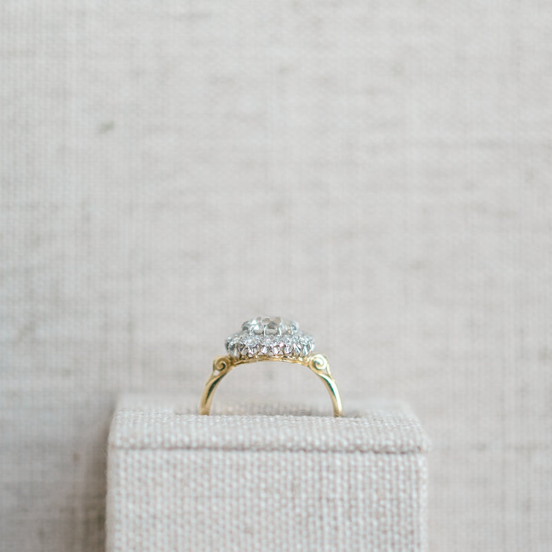 Victorian diamond halo ring